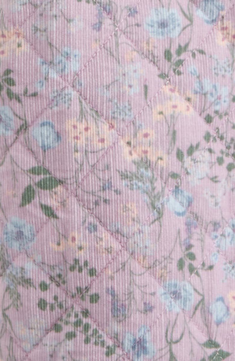 Nordstrom Hooded Quilted Fleece Lined Bunting, Alternate, color, Purple Frost Wildflowers