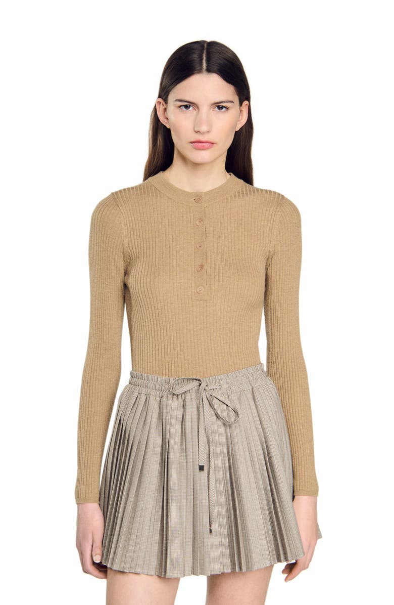 SANDRO Rib knit sweater, Main, color, 
