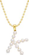 DELMAR 3.5-4mm Freshwater Cultured Pearl Initial Pendant Necklace