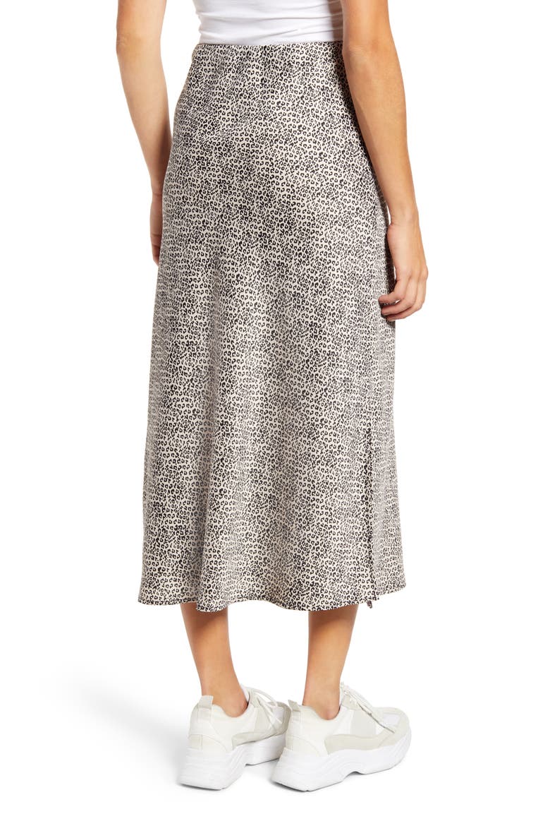 x BFF Chelsea Side Slit Midi Slip Skirt, Alternate, color, CHEETAH