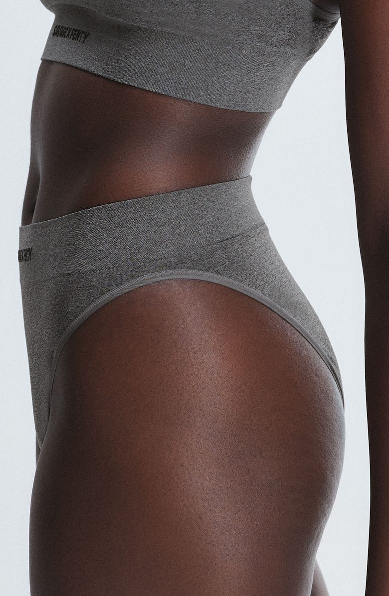 SAVAGE X FENTY Seamless High Waist Bikini Briefs, Alternate, color, Platinum Grey
