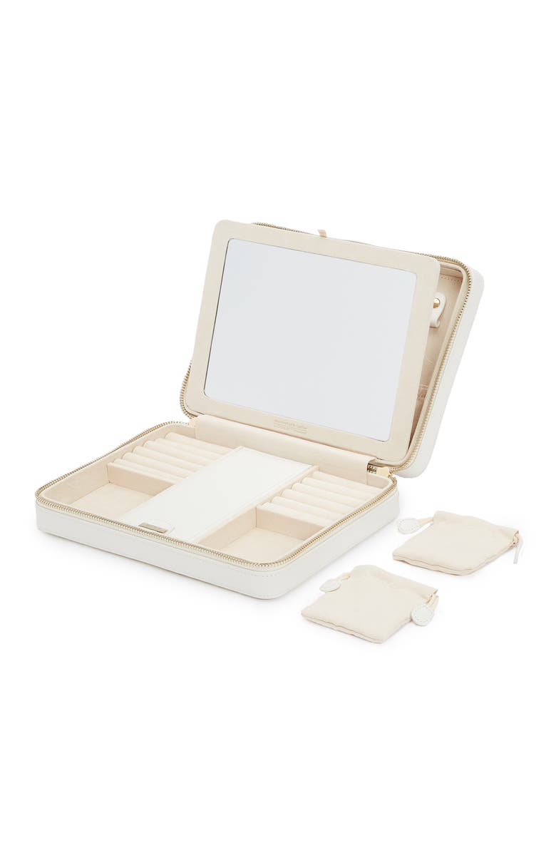 WOLF Maria Large Zip Jewelry Case, Alternate, color, White