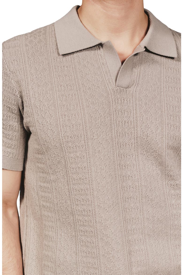 Gavin Johnny Collar Polo Sweater, Alternate, color, TAUPE