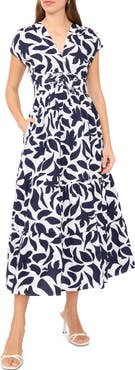 CeCe V-Neck Cotton Midi Dress