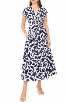 CeCe V-Neck Cotton Midi Dress