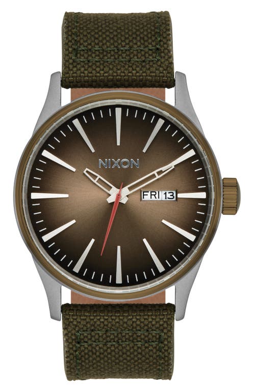 Nixon The Sentry Nylon Strap Watch, 42mm In Multi