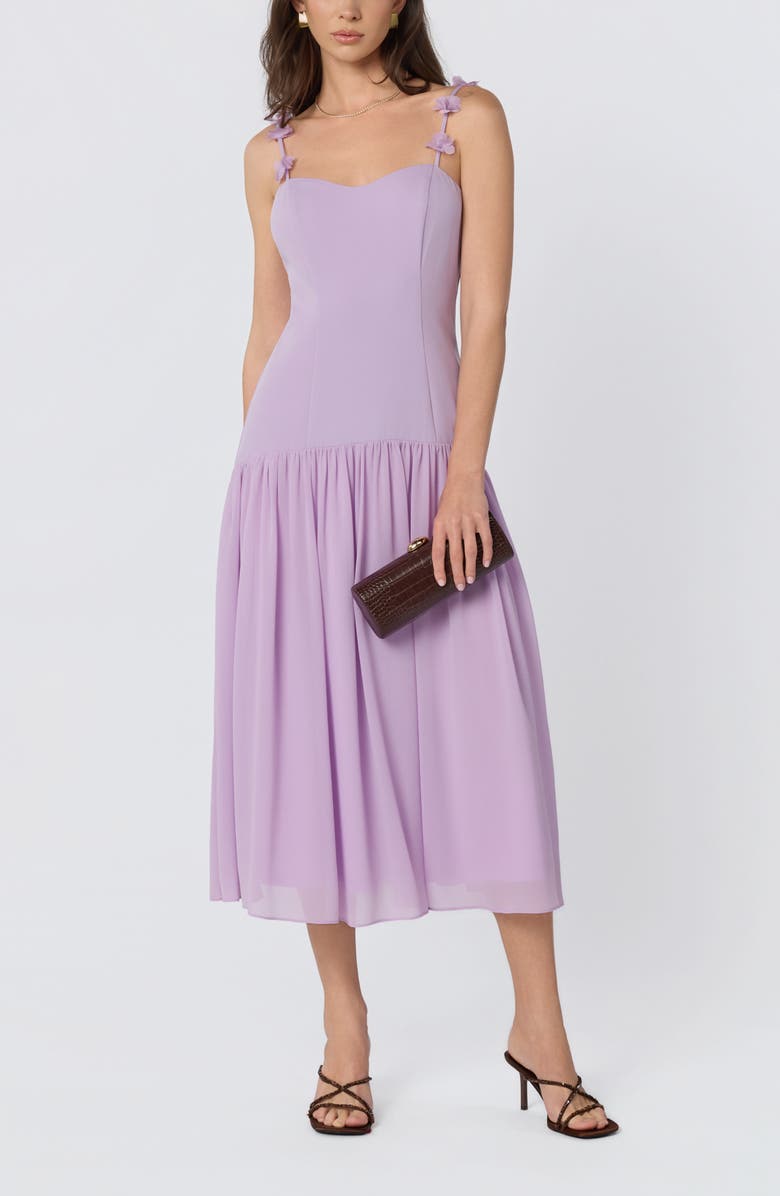 ASTR the Label Amia Floral Mixed Media Party Dress, Alternate, color, Lavender