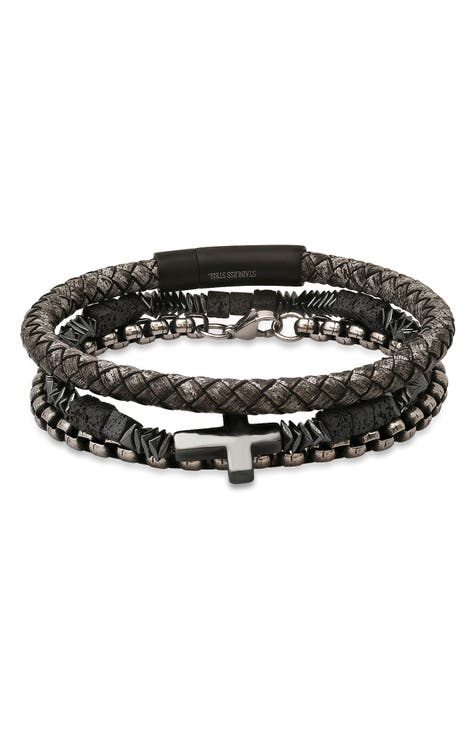 Mens' Mixed Bracelets Set of 3