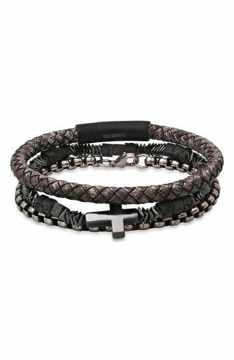 HMY JEWELRY Mens' Mixed Bracelets Set of 3