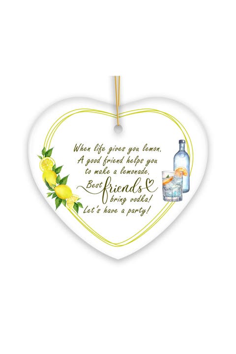 Lemons And Vodka Friendship Heart Ceramic Ornament