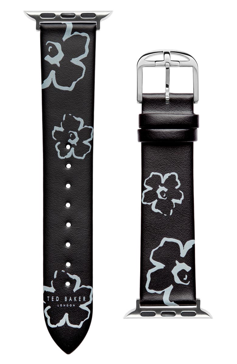 Ted Baker London Floral Leather Apple Watch<sup>®</sup> Watchband, Main, color, 