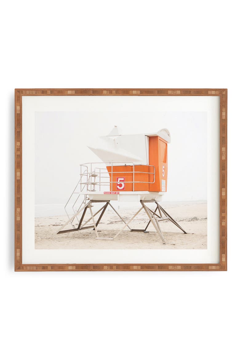 Orange Beach Tower Framed Wall Art, Main, color, ORANGE