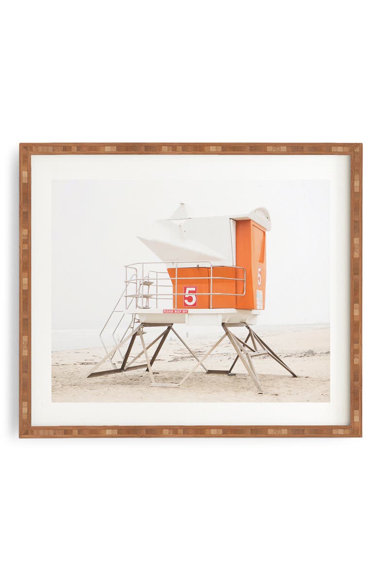 Deny Designs Orange Beach Tower Framed Wall Art, Main, color, 