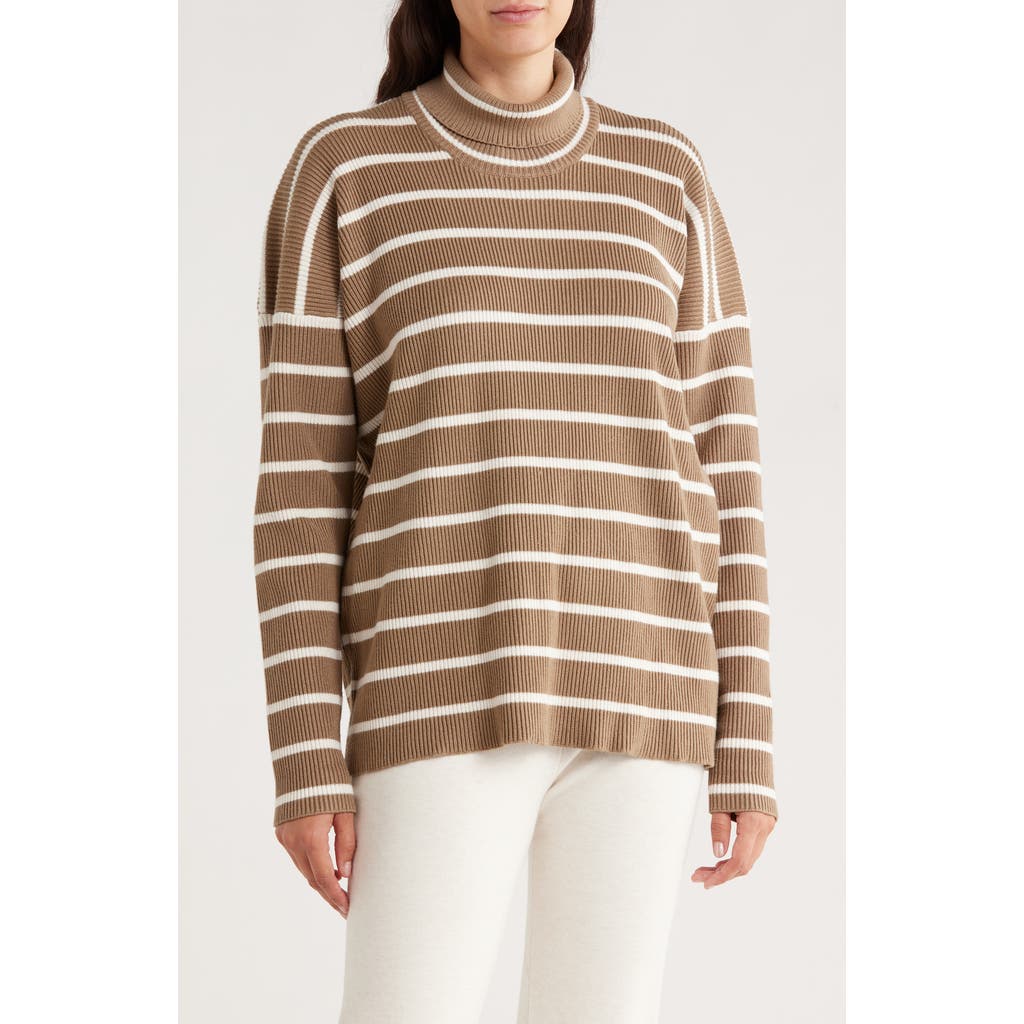 Splendid X Cella Jane Stripe Ribbed Turtleneck Sweater