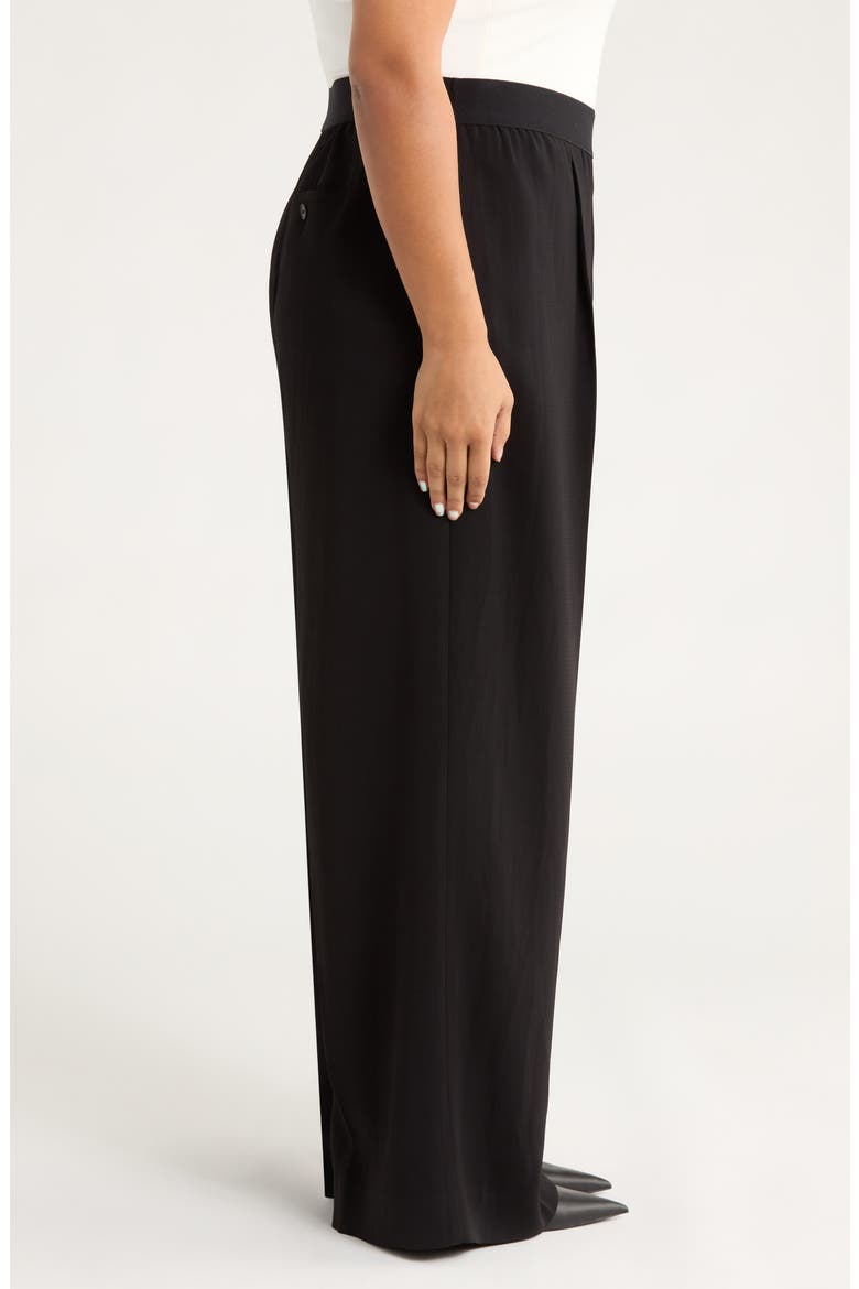 Pintuck Pull-On Straight Leg Pants, Alternate, color, BLACK