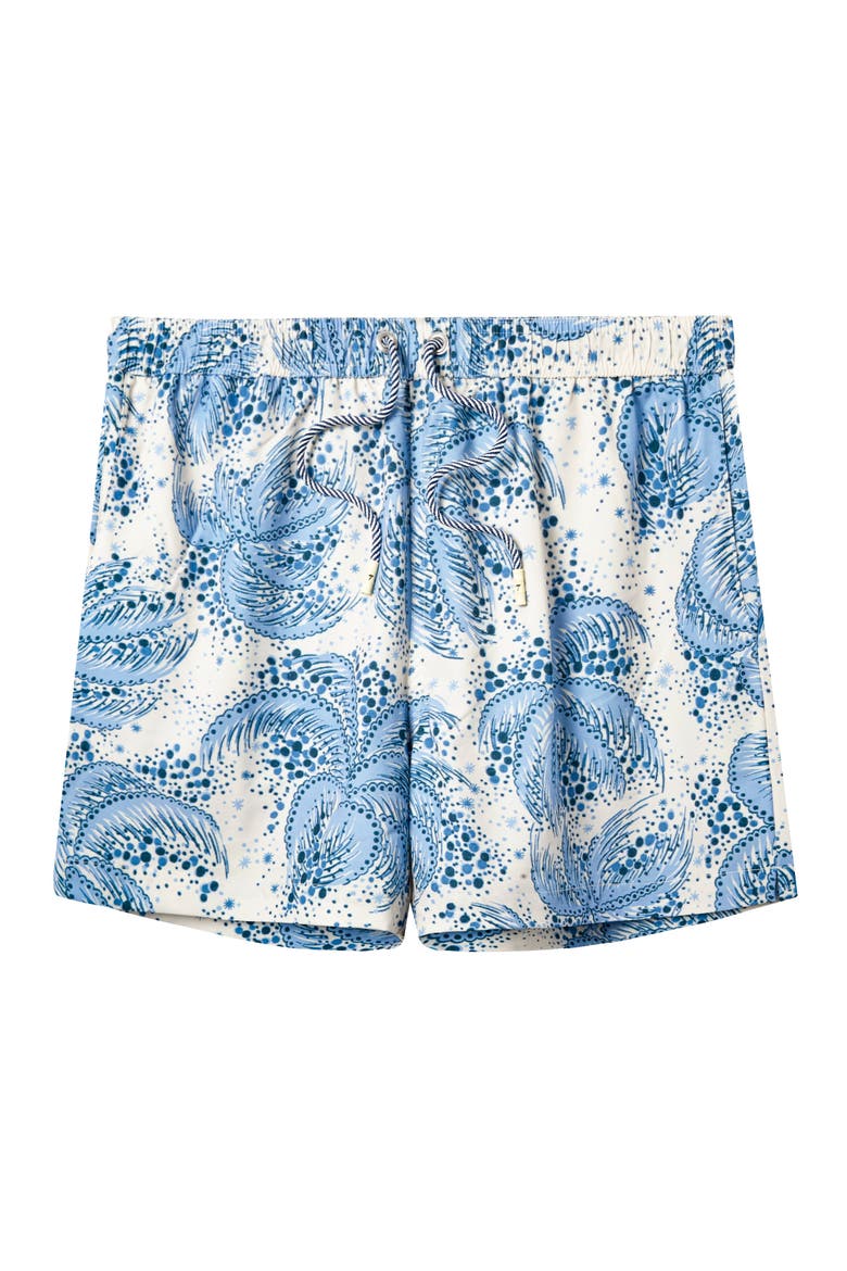 Palm Fronds Swim Trunks, Main, color, Blue
