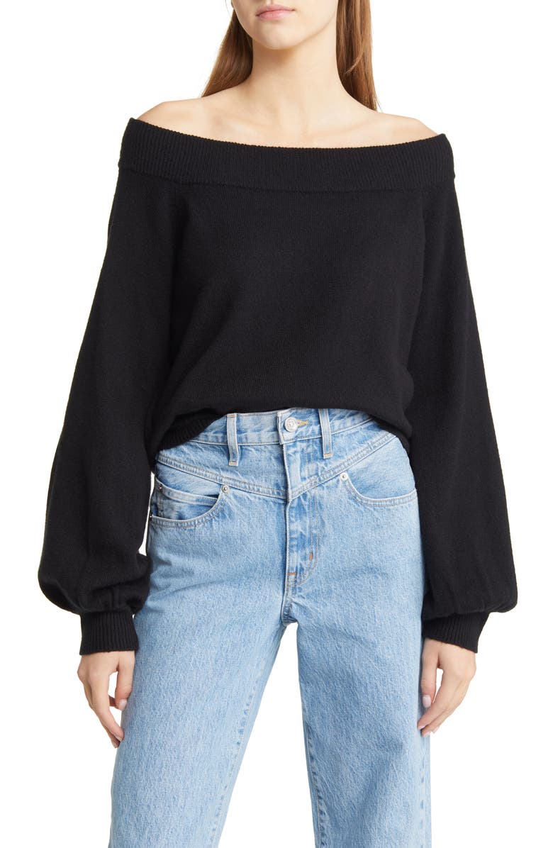 Treasure & Bond Off the Shoulder Cotton Blend Sweater, Main, color, 