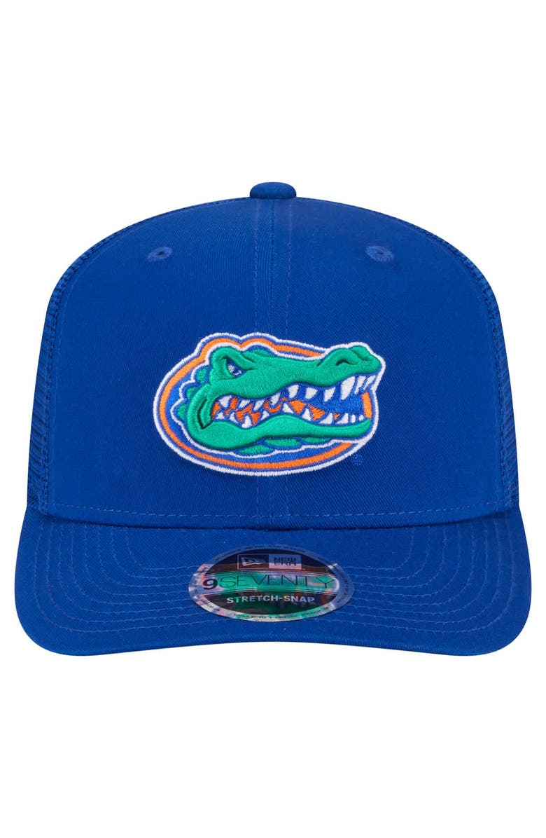 New Era Men's New Era Royal Florida Gators Primary 9SEVENTY Trucker Stretch-Snap Hat, Alternate, color, Royal