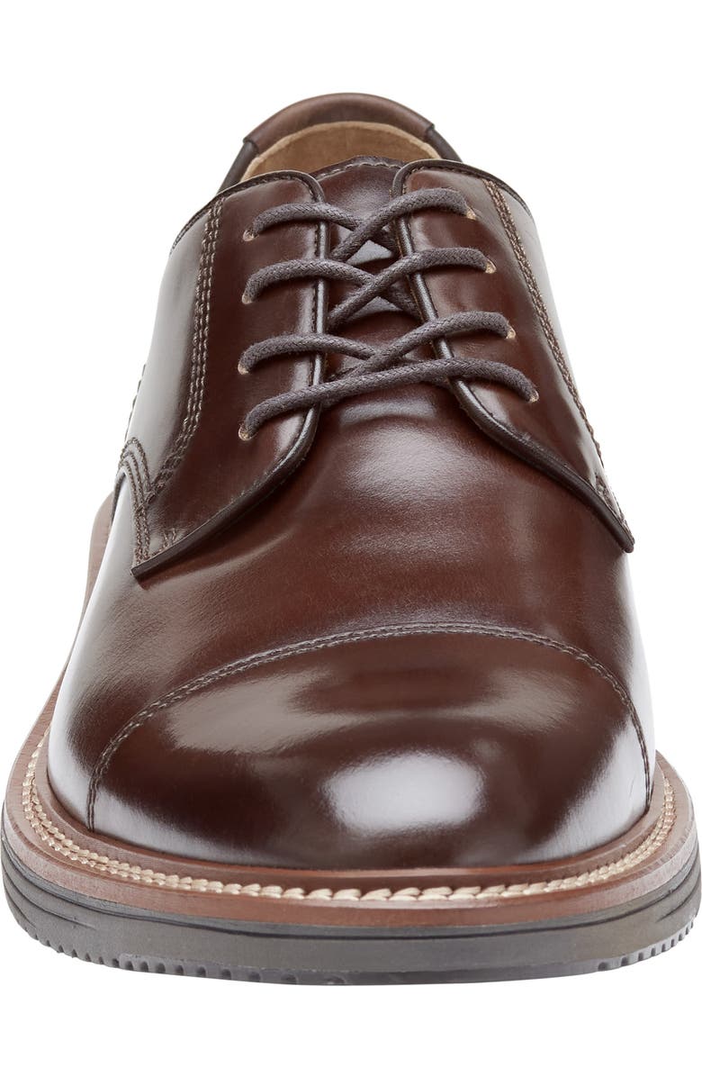 Johnston & Murphy Upton Cap Toe Derby, Alternate, color, Mahogany Full Grain