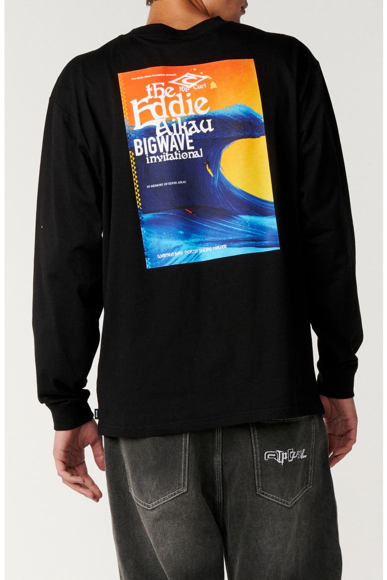 Eddie Would Go Poster Art Long Sleeve Cotton Graphic T-Shirt, Alternate, color, BLACK