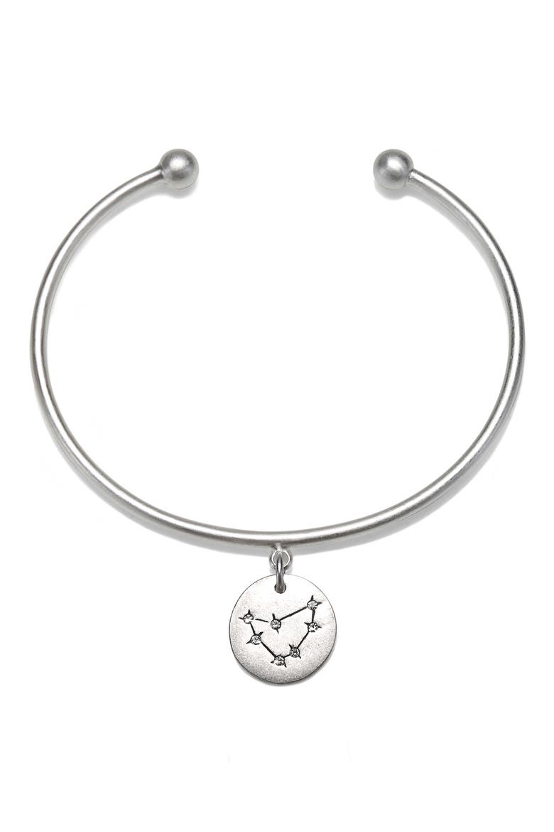 Stellina Pendant Cuff Bracelet, Main, color, SILVER-CAPRICORN
