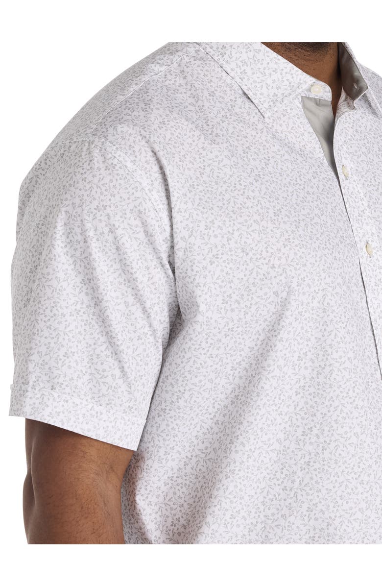 Synrgy by DXL Big & Tall Micro Floral Sport Shirt, Alternate, color, White Grey