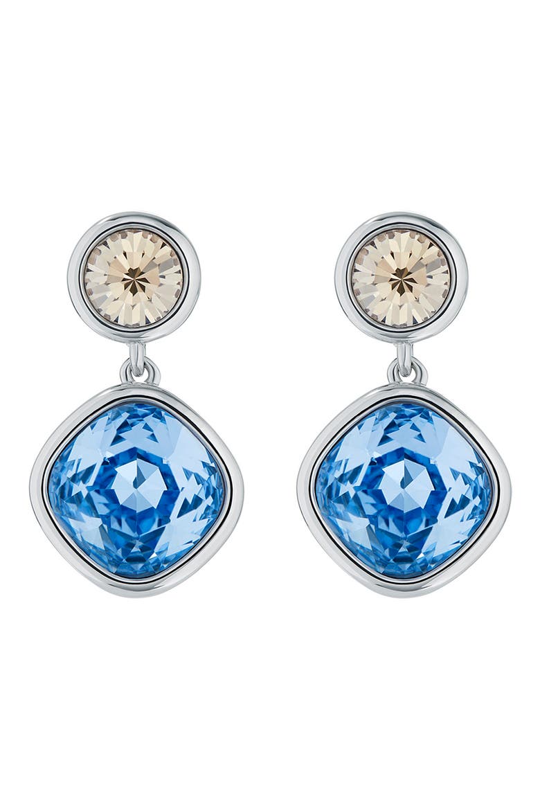 Craset Crystal Drop Earrings, Main, color, SILVER/ BLUE/ GOLDEN CRYSTAL