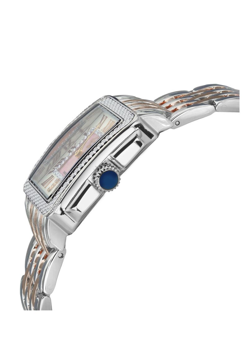 Women's Padova Swiss Diamond Square Watch, 28.5mm - 0.014 ctw, Alternate, color, TWO TONED SS IPRG