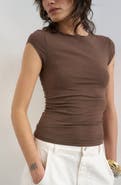 Topshop Cap Sleeve Rib Top