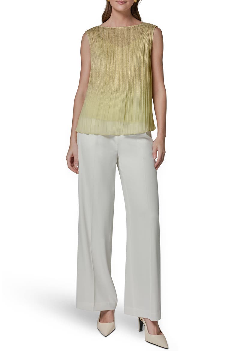 Metallic Plissé Top, Alternate, color, CITRUS/ GOLD