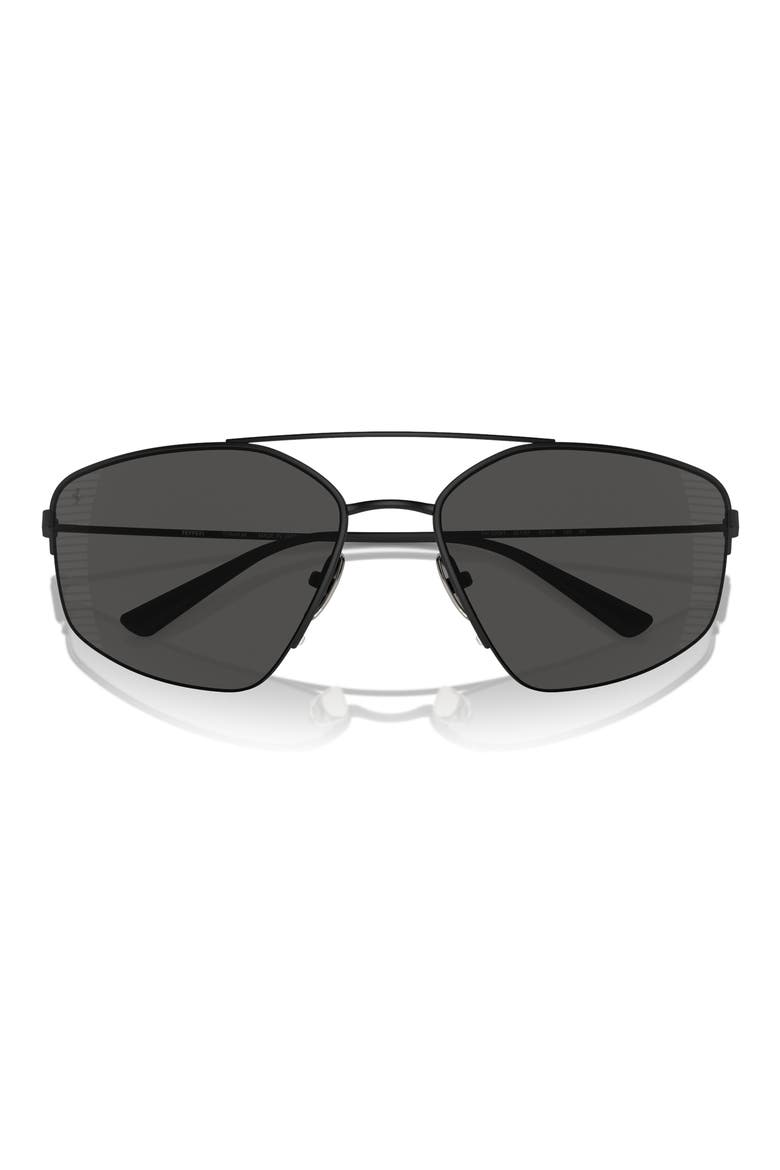 63mm Oversize Irregular Sunglasses, Alternate, color, MATTE BLACK / POLAR GREY