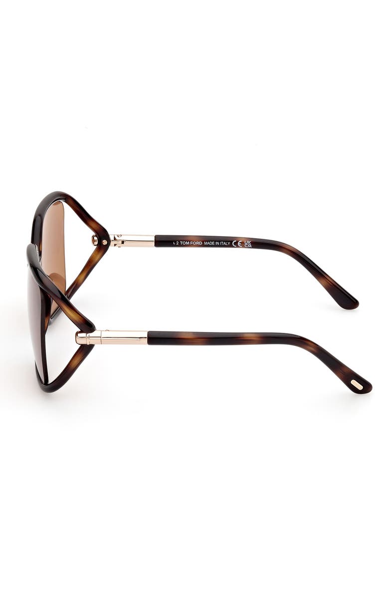 TOM FORD Solange-02 60mm Butterfly Sunglasses, Alternate, color, Shiny Dark Havana / Brown