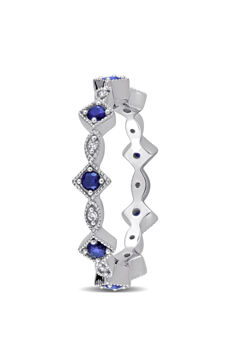 Julianna B. Gemstone & Diamond Eternity Ring 10k, Alternate, color, Created Sapphire/White Gold