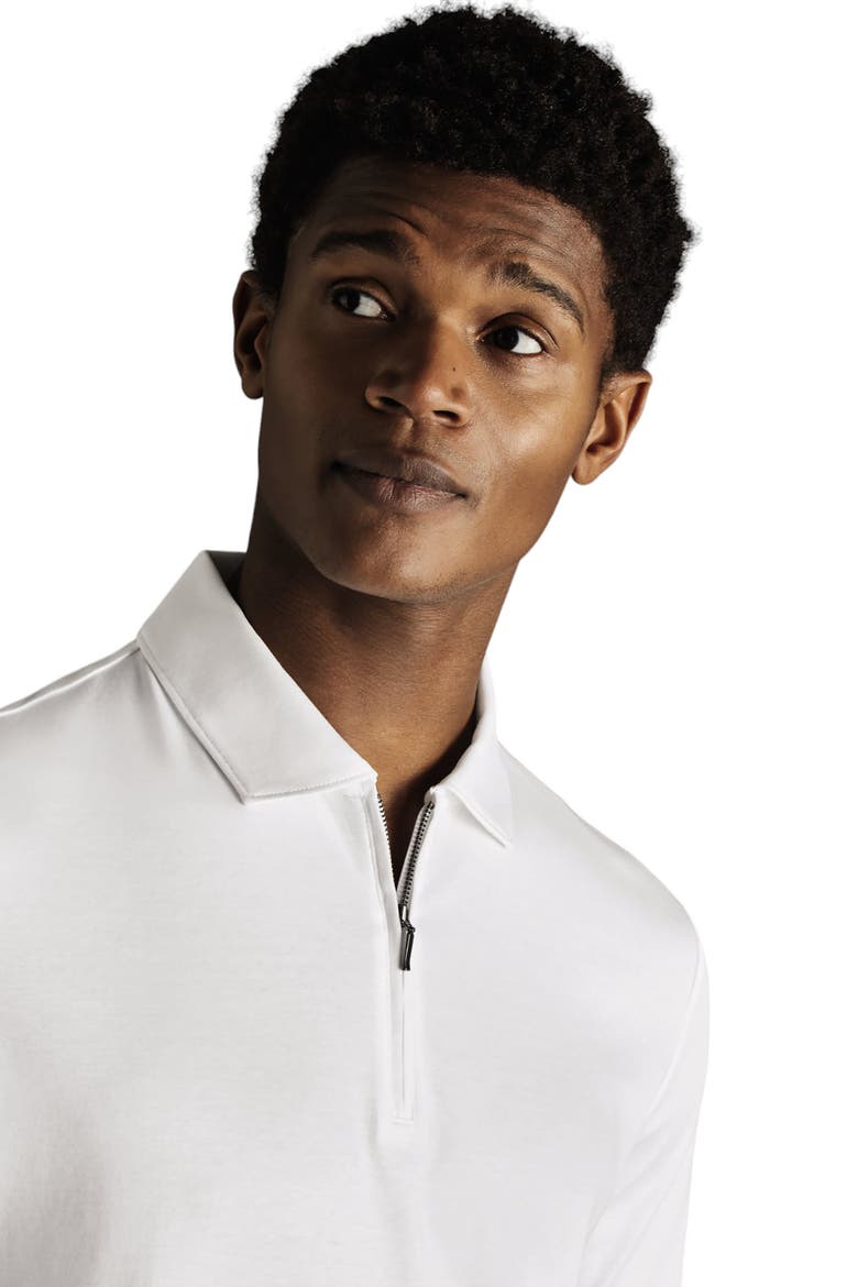 Plain Short Sleeve Zip Jersey Polo, Alternate, color, WHITE