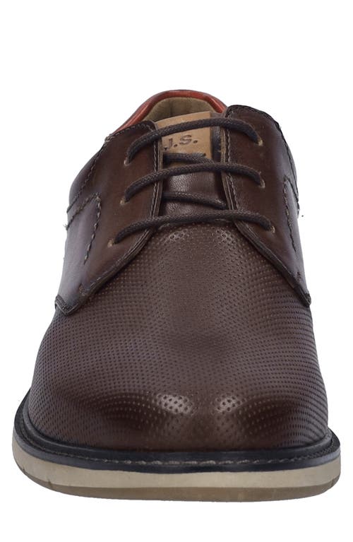 Josef Seibel Stuart 02 Perforated Leather Derby In Castagne