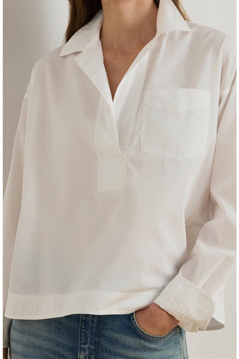 Stachee Popover Cotton Broadcloth Shirt, Alternate, color, WHITE