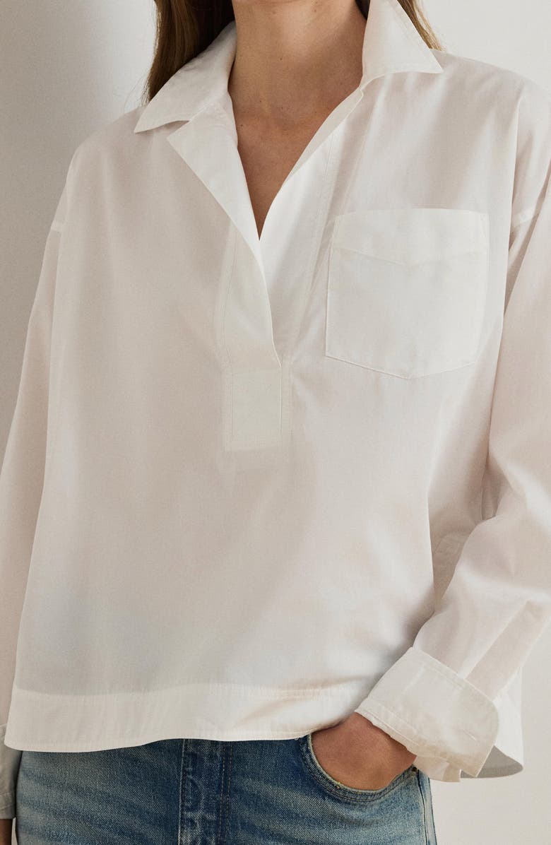 Lauren Ralph Lauren Stachee Popover Cotton Broadcloth Shirt, Alternate, color, White