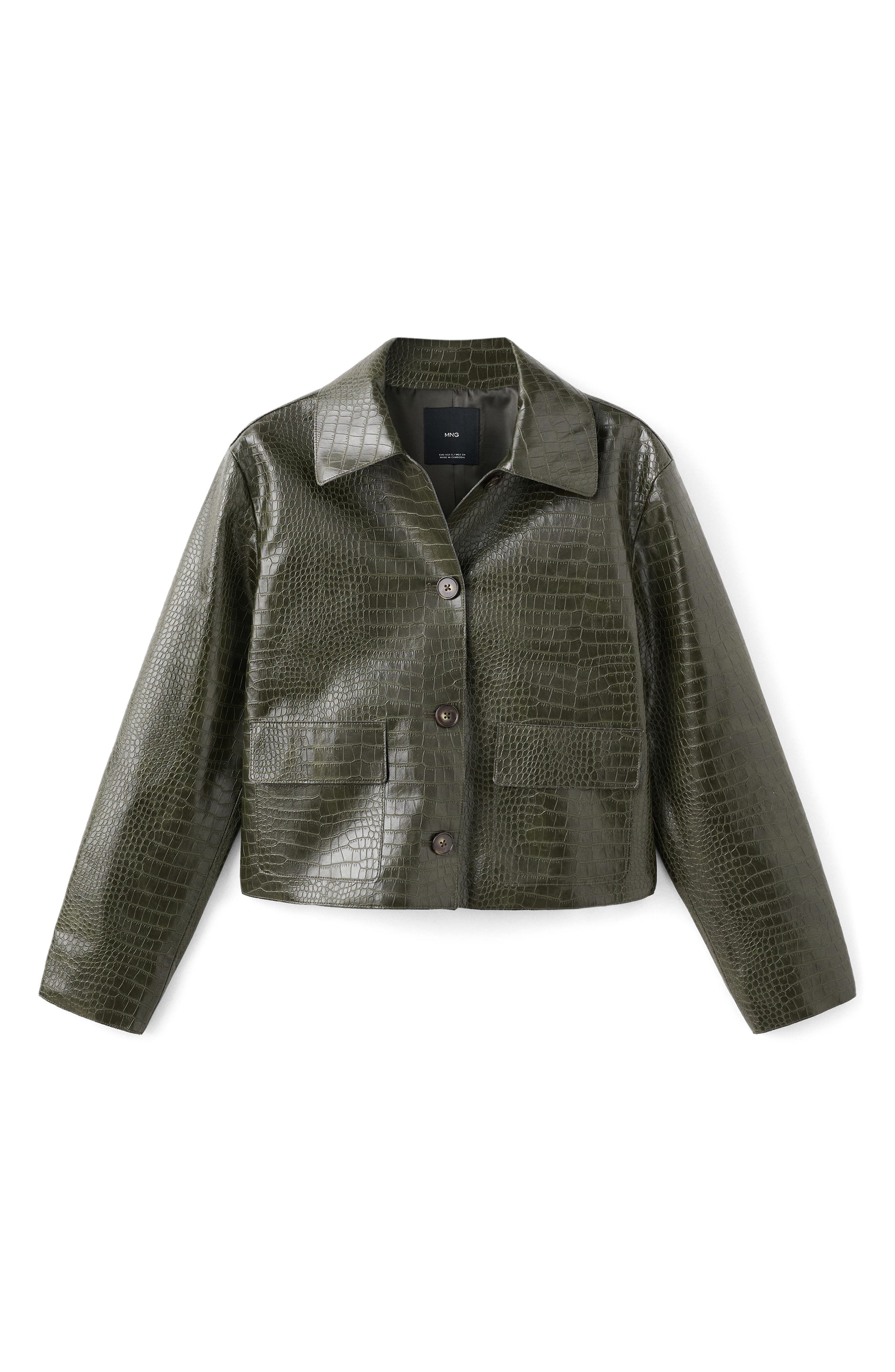 Nilo Croc Embossed Faux Leather Jacket - image 2