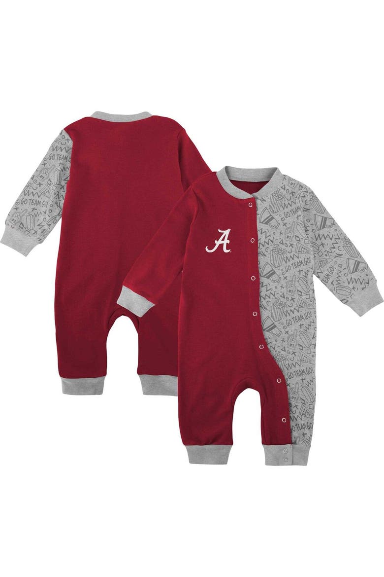Infant Crimson Alabama Crimson Tide Playbook Two-Tone Sleeper, Main, color, Crimson