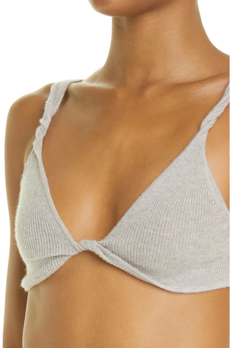 Loulou Studio Twist Cashmere Bra, Alternate, color, ASHES