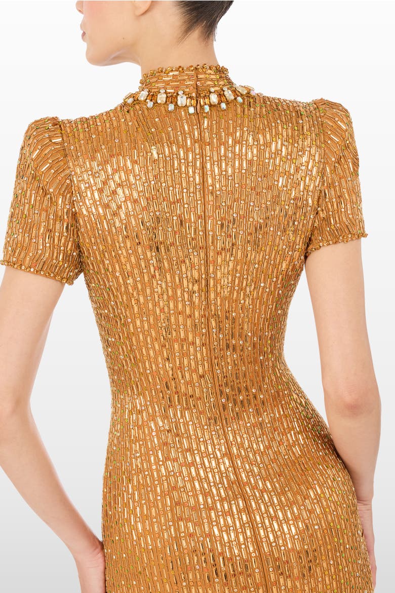 Amber Embellished Maxi Dress, Alternate, color, Amber