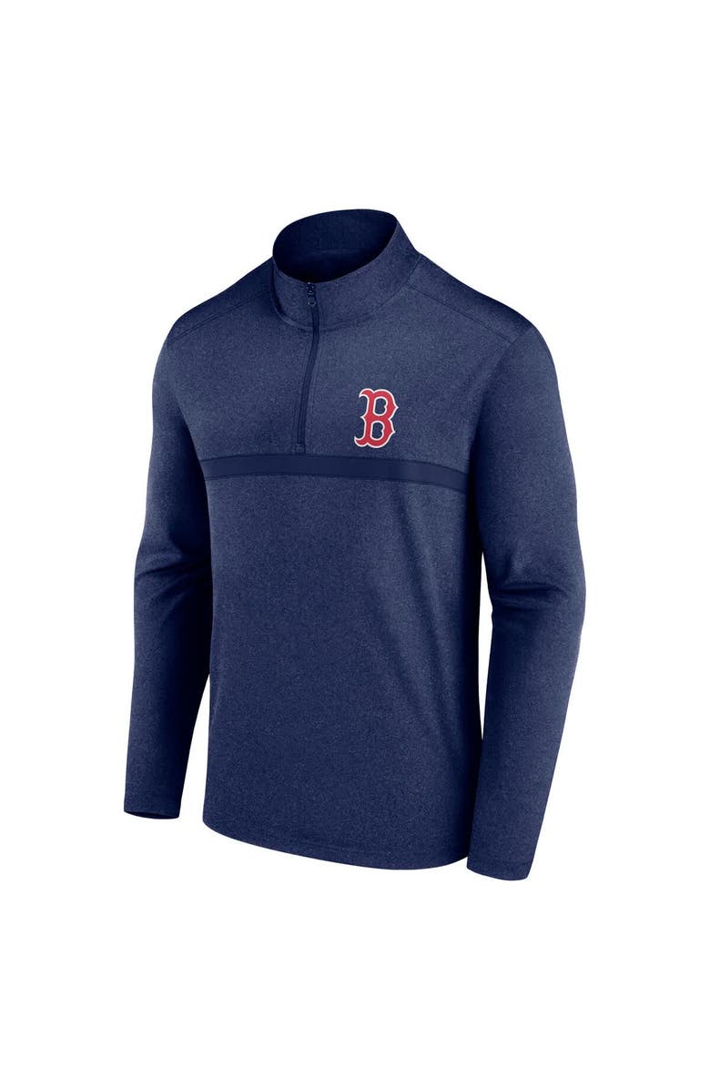 FANATICS Men's Fanatics  Heather Navy Boston Red Sox Head-to-Head Quarter-Zip Pullover, Alternate, color, 
