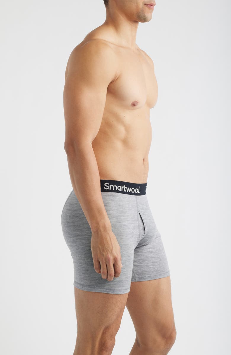 Smartwool Merino Wool Blend Boxer Briefs, Alternate, color, Light Gray Heather