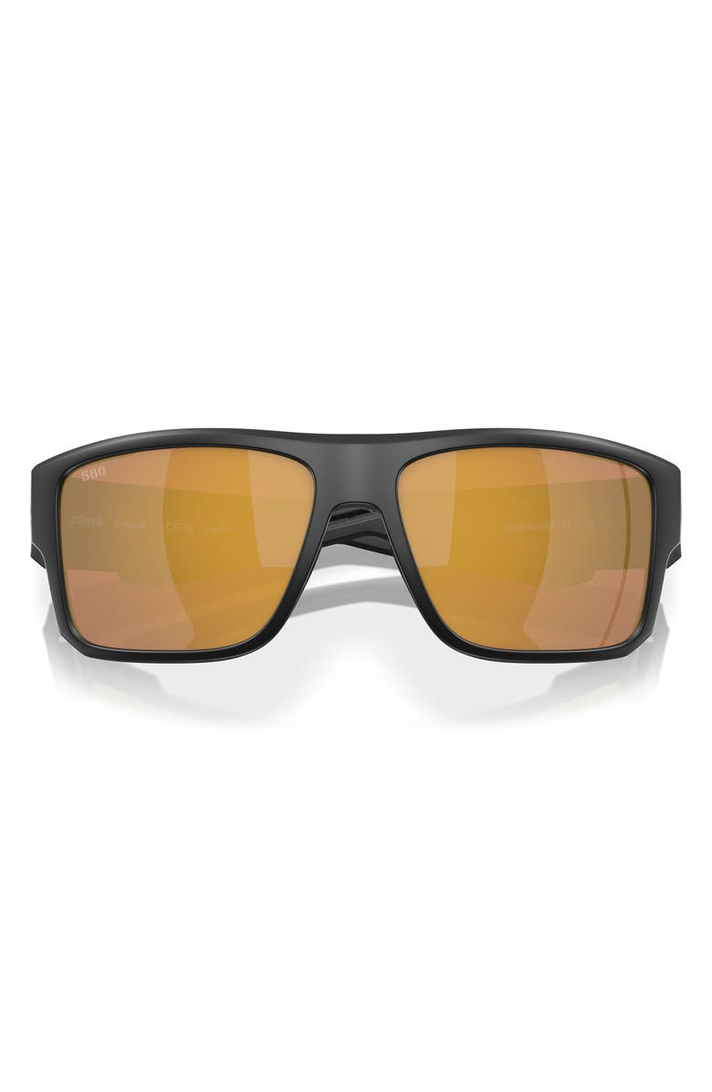 Costa Del Mar Taxman 59mm Polarized Square Sunglasses, Alternate, color, Matte Black/ Gold Mirror
