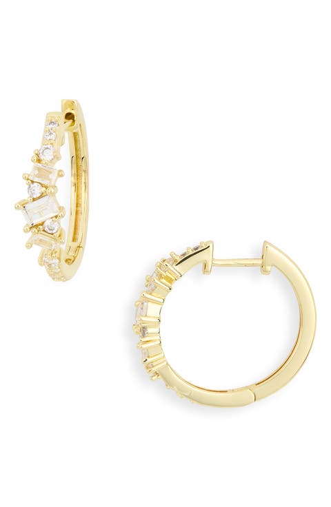 Cubic Zirconia Hoop Earrings