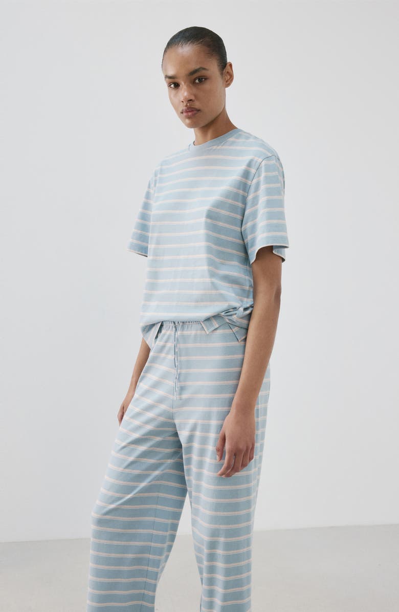 MANGO Stripe Cotton Pajama Pants, Alternate, color,