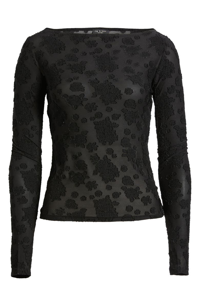rag & bone Angel Floral Jacquard Boat Neck Top, Alternate, color, 