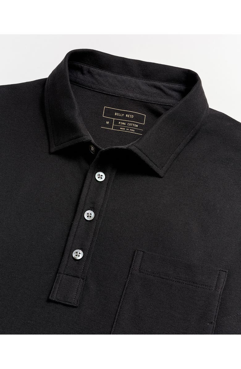 Billy Reid Pensacola Pima Cotton Piqué Polo, Alternate, color, Black