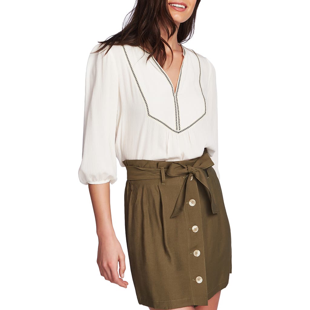 1.state Split Neck Blouse In White