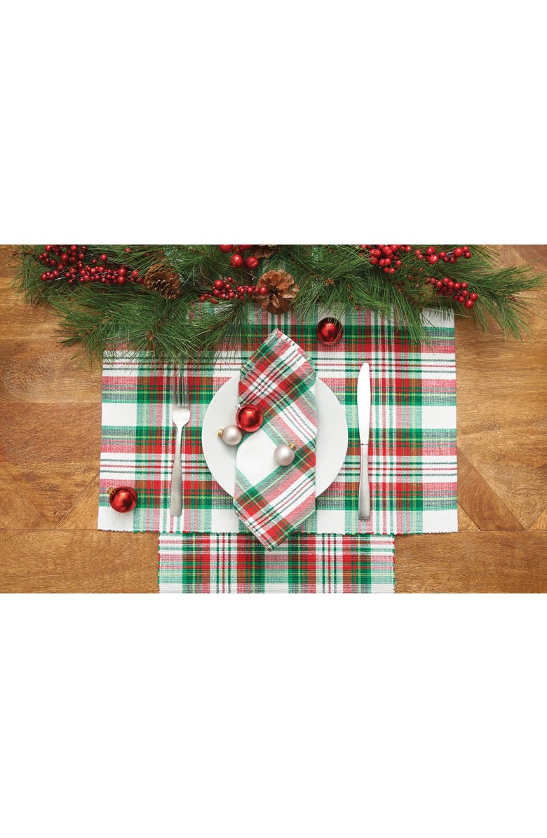 C&F Home Carter Christmas Red and Green Plaid Table Runner 13" x 72", Alternate, color, Red